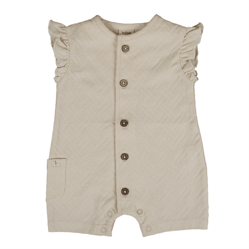 Zomperpakje ruffel beige jacquard