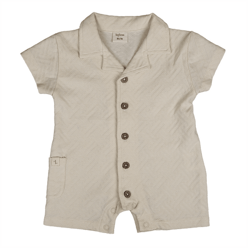 Zomerpakje kraag beige jacquard