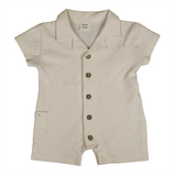 Zomerpakje kraag beige jacquard