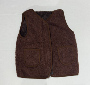 Teddy gilet donker bruin