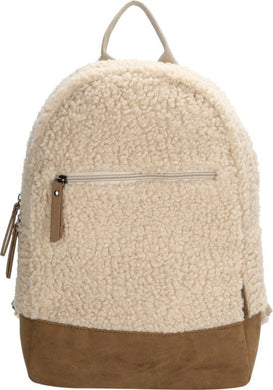 Teddy tas - crème - leren rand - met of zonder naam