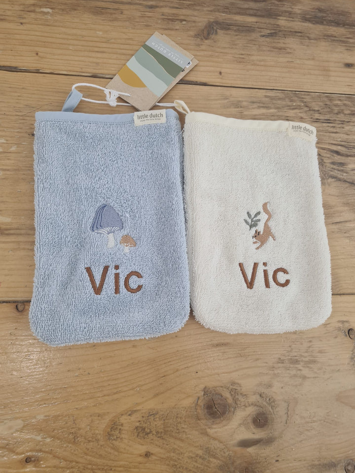 Little Dutch washandjes set - Blauw - Forest Friends